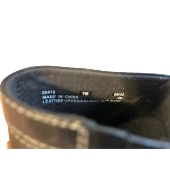 Clarks Bendables Mule Clog Heel Black Size 7 Leather Stitch Detail - Picture 8 of 9